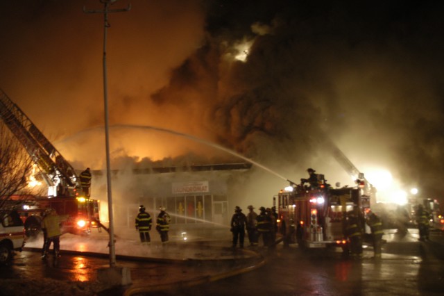 Engine 255 In Master Stream Operation At Peekskill Shopping Center